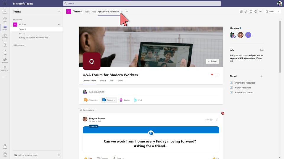 Yammer - Communities App - Home Feed