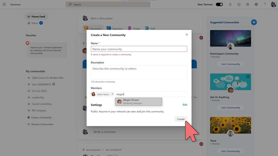 Yammer - Create a Community-1