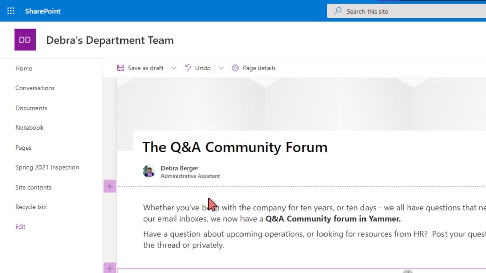 Yammer - Embed in SharePoint – 12